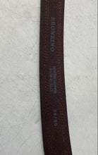 Load image into Gallery viewer, Bronzino Mens Brown Genuine Leather Adjustable Dress Belt Size 36/80
