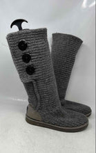 Load image into Gallery viewer, UGG Womens Classic Cardy Gray Knit Round Toe Button Knee High Boots Size 7
