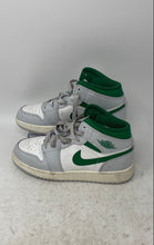 Load image into Gallery viewer, Nike Boys Air Jordan 1 Mid DQ8423 White Green Lace-Up Sneaker Shoes Size 4Y
