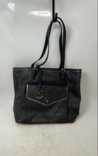 Load image into Gallery viewer, Michael Kors Womens Black Signature Print Double Strap Bottom Studs Tote Handbag
