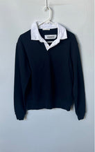 Load image into Gallery viewer, Zara Mens Blue Long Sleeve Collared Casual Pullover Sweatshirt Size Small
