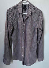 Load image into Gallery viewer, H&amp;M Mens Brown &amp; White Gingham Slim Fit Long Sleeve Button-Up Shirt Size S
