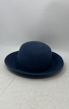 Load image into Gallery viewer, Christian Siriano New York Womens Blue Wool Felt Wide Brim Fedora Hat
