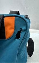 Load image into Gallery viewer, Ebonite Blue White Black Swirl Pattern Bowling Ball In Miami Dolphins Bag
