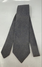 Load image into Gallery viewer, Giorgio Armani Mens Gray Argyle Keeper Loop Adjustable Pointed Tie
