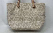 Load image into Gallery viewer, Michael Kors Womens Jet Set Cream Brown Signature Print Double Handle Tote Bag
