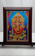 Load image into Gallery viewer, Golden Foil Photo Sri Samayapuram Mariamman Framed Hindu Religious Art Picture
