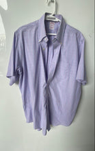 Load image into Gallery viewer, Brooks Brothers Mens Purple Cotton Collared Short Sleeve Dress Shirt Size 17

