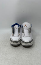 Load image into Gallery viewer, Nike Kids Air Jordan 3 Retro DM0966-148 White Blue Sneaker Shoes Sz 2Y No Laces
