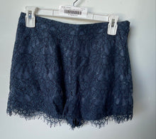 Load image into Gallery viewer, Forever 21 Womens Blue Floral Lace Side Zip Holly Shorts Size Medium
