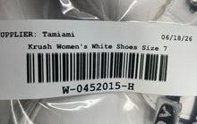 Load image into Gallery viewer, Krush Womens White Rhinestone Low Top Lace-Up Sneaker Shoes Size 7
