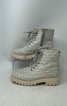 Load image into Gallery viewer, Michael Kors Womens Bryce Beige Signature Lace-Up Combat Boots Size 8M

