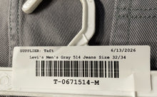 Load image into Gallery viewer, Levi's Mens 514 Gray Denim Pockets Charcoal Wash Straight Jeans Size 32/34
