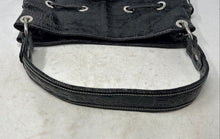 Load image into Gallery viewer, Alfred Dunner Womens Black Faux Patent Leather Croc Embossed Buckle Shoulder Bag
