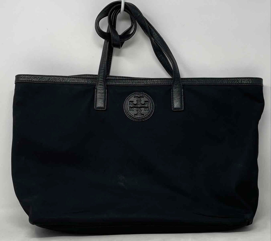 Authentic Tory Burch Womens Black Inner Pockets Top Handle Satchel Handbag