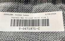 Load image into Gallery viewer, Express 1MX Mens Gray Printed Slim Fit Long Sleeve Button-Up Shirt Size Large
