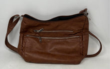 Load image into Gallery viewer, Unbranded Womens Brown Zipped Pocket Adjustable Shoulder Strap Crossbody Bag
