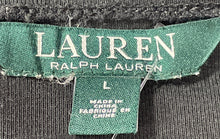 Load image into Gallery viewer, Lauren Ralph Lauren Womens Black Beige Colorblock Short Sleeve Blouse Top Size L
