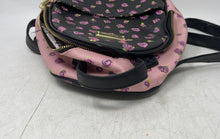 Load image into Gallery viewer, Juicy Couture Womens Black Pink Floral Print Faux Leather Inner Pocket Backpack
