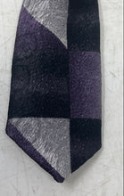 Load image into Gallery viewer, Pierre Cardin Mens Black Purple Check Silk Adjustable Pointed Tie One Size
