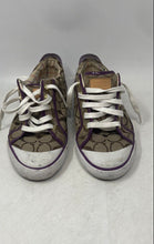 Load image into Gallery viewer, Coach Womens Barrett Q322 Beige Purple Lace-Up Low Top Sneakers Shoes Size 9 B
