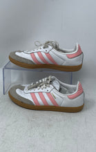 Load image into Gallery viewer, Adidas Kids Samba OG JP5480 White Pink Leather Lace-Up Sneaker Shoes Size 3.5
