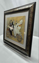 Load image into Gallery viewer, Jennifer Garant Picture Framed Wine Waiter Chef Bicycle Signed Art Painting
