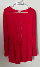 Load image into Gallery viewer, Guess Womens Red V-Neck Long Sleeve One-Piece Romper Size Medium
