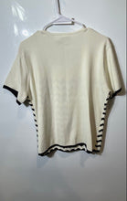 Load image into Gallery viewer, Emma James Womens White Black Short Sleeve Square Neck Blouse Top Size XL
