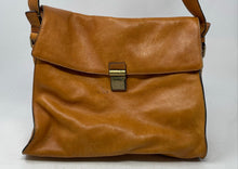 Load image into Gallery viewer, Adrienne Vittadini Womens Brown Leather Inner Pocket Flap Shoulder Handbag
