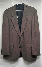 Load image into Gallery viewer, Oscar De La Renta Mens Brown Black Houndstooth Print Two-Button Blazer Size 44L
