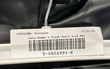 Load image into Gallery viewer, Zara Womens Black Faux Leather Flat Front Side Zipper Trouser Pants Size XXL
