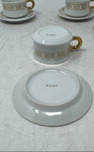 Load image into Gallery viewer, Lot Of 8 Pcs White Gold Handle Tea Coffee Tableware Cup And Saucer Set

