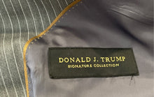 Load image into Gallery viewer, Donald J. Trump Mens Gray Striped Single-Breasted Three Button Blazer No Size
