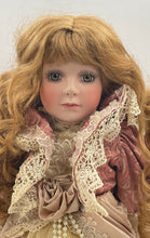 Load image into Gallery viewer, Victorian Style Curly Red Hair Lace Dress Collection Porcelain Doll
