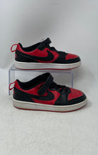Load image into Gallery viewer, Nike Kids Court Borough Low Recraft DV5457-600 Red Black Sneaker Shoes Size 3Y
