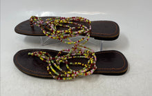 Load image into Gallery viewer, Socialites Womens Brown Colorful Beaded Flat Gladiator Sandals Size EUR 41
