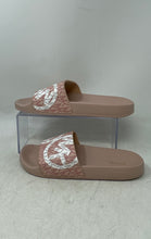 Load image into Gallery viewer, Michael Kors Womens Peach White Signature Open Toe Slip-On Slide Sandals Size 8M
