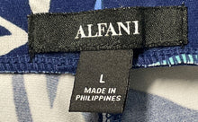 Load image into Gallery viewer, Alfani Womens Blue Printed Elastic Waist Pull-On Ankle Pants Size Large
