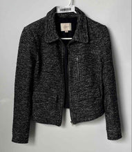 Load image into Gallery viewer, Loft Womens Gray Printed Pockets Long Sleeve Cropped Jacket Size XS
