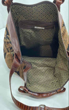 Load image into Gallery viewer, Arazzo Womens Brown Roman Gladiator Motif Adjustable Strap Travel Shoulder Bag
