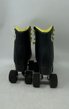 Load image into Gallery viewer, Smiley Skate Supply Womens Black Faux Leather Lace-Up Quad Roller Skates Size 6
