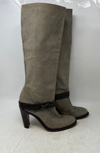 Load image into Gallery viewer, Cole Haan Nike Air Womens Gray Brown Block Heel Knee High Booties Size 8.5B
