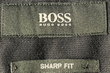 Load image into Gallery viewer, Hugo Boss Mens Black Sharp Fit Long Sleeve Collared Dress Shirt Size 16 34/35
