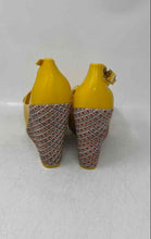 Load image into Gallery viewer, Melissa Womens Peace Yellow Buckle Peep-Toe Wedge Platform Sandals Size 6
