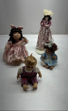 Load image into Gallery viewer, Lot Of 4 Pcs Assorted Victorian Toddler Girl Collectible Porcelain Dolls
