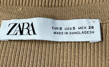 Load image into Gallery viewer, Zara Womens Brown Knitted Sleeveless Round Neck Cropped Tank Top Size S
