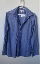 Load image into Gallery viewer, Banana Republic Mens Blue Printed Long Sleeve Button-Up Shirt Size Small
