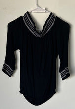 Load image into Gallery viewer, I.N.C. International Concepts Womens Black With White Stitch Blouse Top Size M
