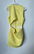 Load image into Gallery viewer, BCBGeneration Womens Yellow Sleeveless Zip Front Open Back Mini Dress Size 6
